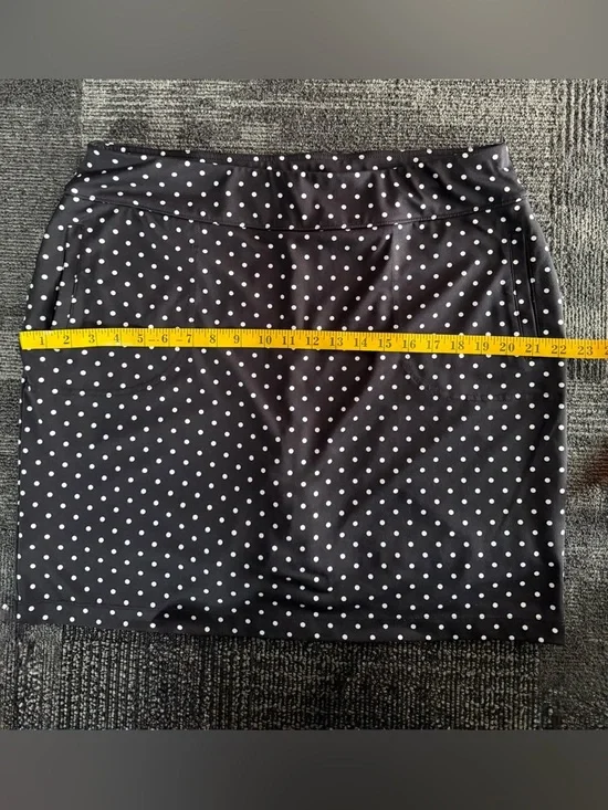 WEEKENDS BY CHICO’S SIZE 2 (L/XL) Polka Dot SKIRT Black White - Picture 15 of 16